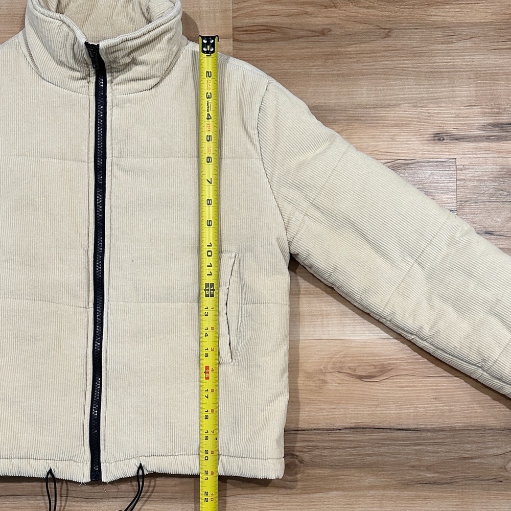 Like New Cream Corduroy Jacket with Black Zipper - Picture 4 of 6